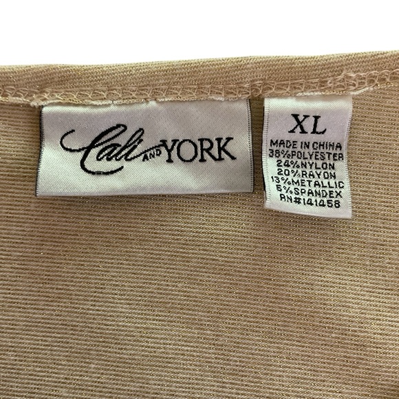 Cali and York Gold Shimmer Tank Top XL - Picture 3 of 7